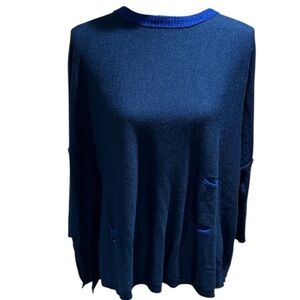 Classic Navy Mer Sea Women's Crew Neck Sweater.
